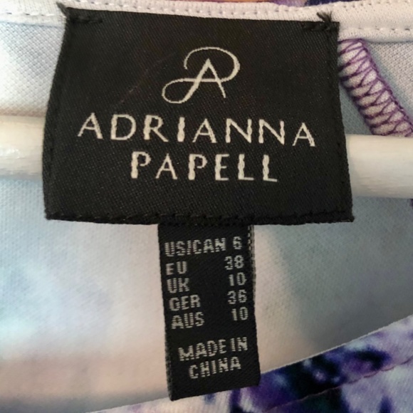 Adrianna Papell Dress Floral Knee Length Purple - Picture 2 of 6